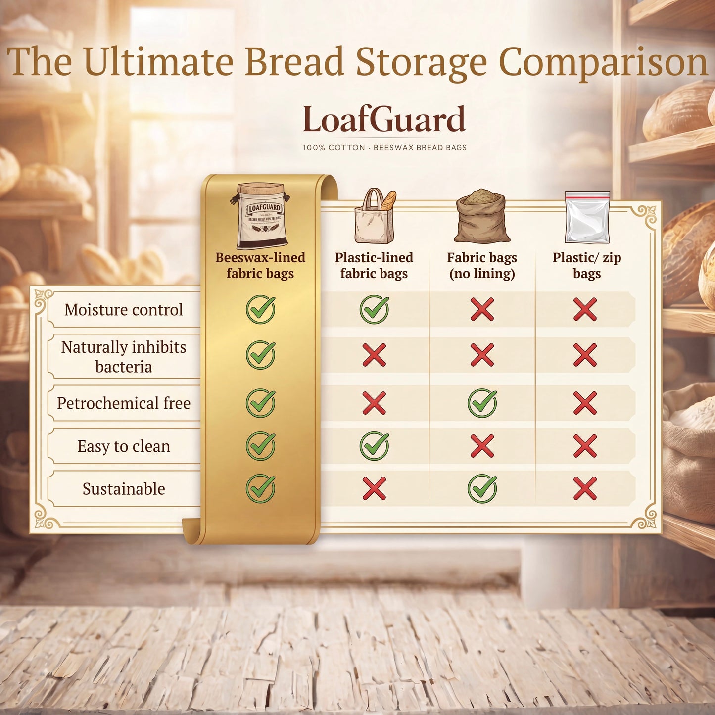 LoafGuard™ 100% Beeswax Bread Storage Bag